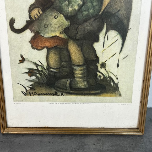 Vintage 1937 Hummel Stormy Weather Print Ars Sacra Josef Muller Munich Germany - Picture 4 of 10